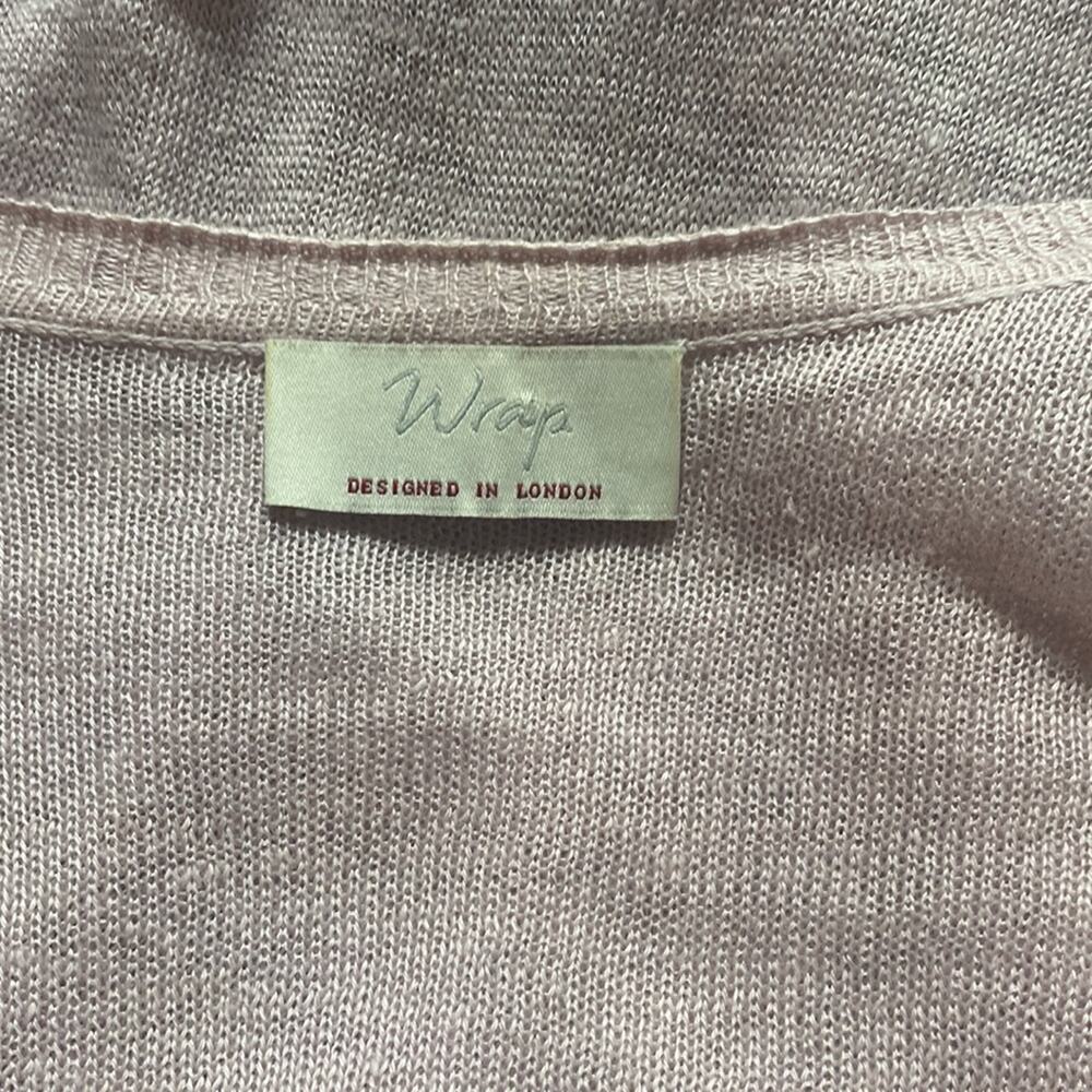 Wrap London 100% Linen Draped Surplice Sweater Women’s Size Small Blush Pink - Picture 5 of 6